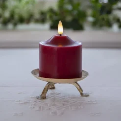 STAR TRADING LED lysflamme, høyde 9,5 cm rød ekte voks batteridrevet| Julebelysning