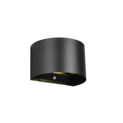 Reality Leuchten LED oppladbar utendørs vegglampe Talent, svart, bredde 16 cm Sensor| Vegglamper Med Sensor|Utebelysning Med Sensor