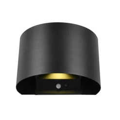 Reality Leuchten LED oppladbar utendørs vegglampe Talent, svart, bredde 16 cm Sensor| Vegglamper Med Sensor|Utebelysning Med Sensor
