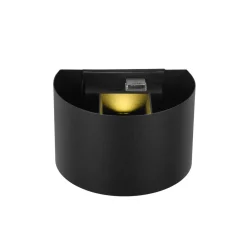 Reality Leuchten LED oppladbar utendørs vegglampe Talent, svart, bredde 16 cm Sensor| Vegglamper Med Sensor|Utebelysning Med Sensor