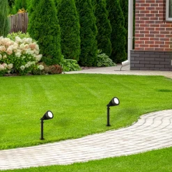 Searchlight LED spot med jordspyd Spikey, svart, metall, 25 cm, IP54| Utespotter