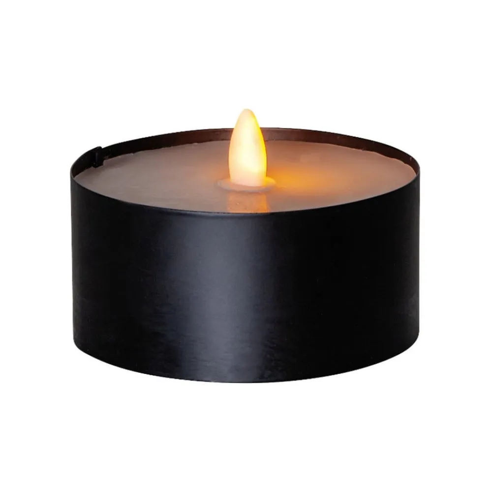 STAR TRADING LED stearinlys Fakkelstearinlys svart metall/voks batteridrevet| Dekorasjonsbelysning