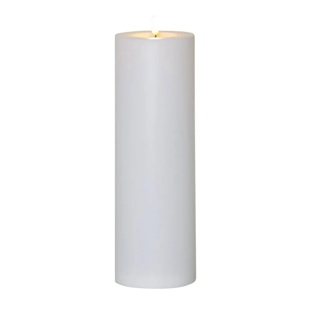 STAR TRADING LED stearinlys Flamme Rak 32,5 cm hvit plast batteridrevet| Julebelysning