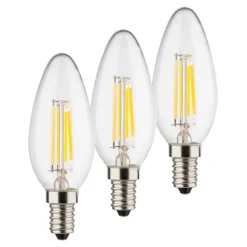 Müller-Licht LED stearinlyspære E14 4W 2 700K Filament sett med 3 stk New