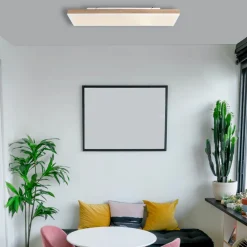 Globo LED taklampe Doro, lengde 80 cm, mørkt tre, tre, CCT New