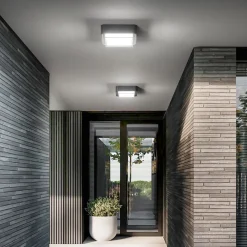 Fabas Luce LED utendørs taklampe Diuk, mørkegrå, metall, IP65| Taklamper Utendørs