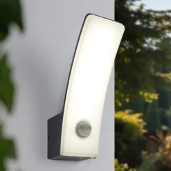 Eco-Light LED utendørs vegglampe Cairo, antrasitt, plast, sensor| Vegglamper Med Sensor