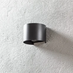 Mantra Iluminación LED utendørs vegglampe Davos rund, mørk grå Discount