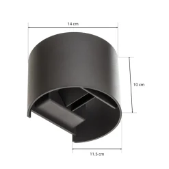 Mantra Iluminación LED utendørs vegglampe Davos rund, mørk grå Discount