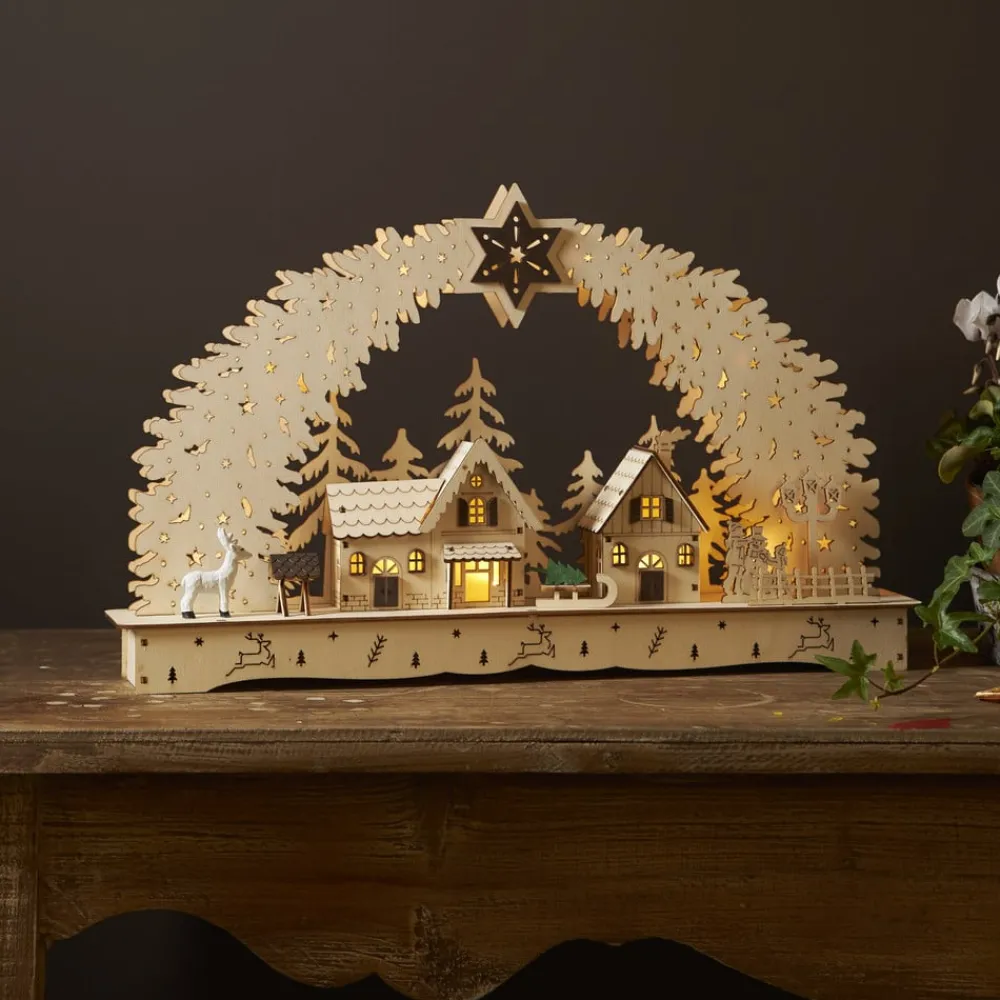 STAR TRADING LED-adventsstake Bamberg Stadt, batteridrift| Julebelysning|Dekorasjonsbelysning