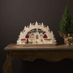 STAR TRADING LED-adventsstake Rosenheim Landschaft, batteri| Julebelysning|Dekorasjonsbelysning