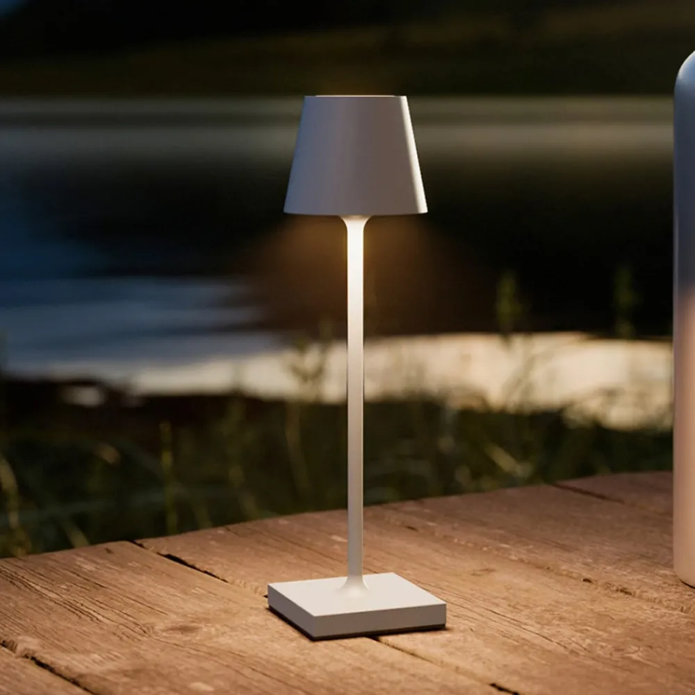 Sigor LED-batteridrevet bordlampe Nuindie pocket, grå, IP54, dimbar| Dekorasjonsbelysning|Terrassebelysning