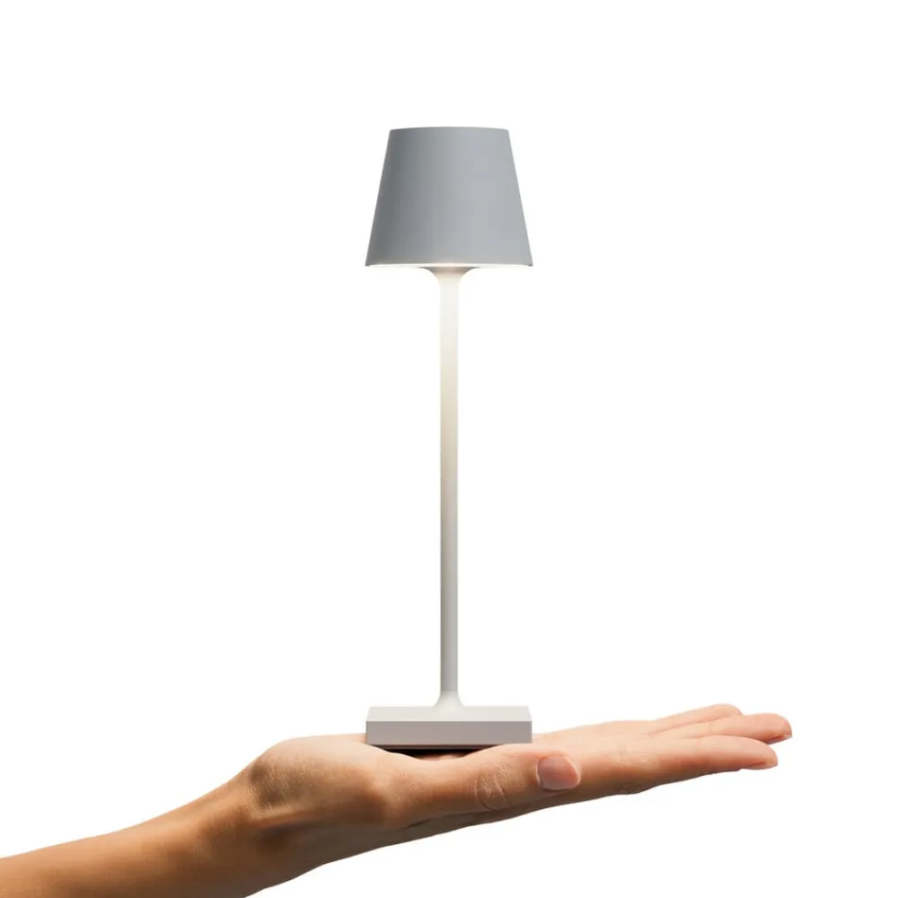 Sigor LED-batteridrevet bordlampe Nuindie pocket, grå, IP54, dimbar| Dekorasjonsbelysning|Terrassebelysning