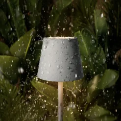 Sigor LED-batteridrevet bordlampe Nuindie pocket, grå, IP54, dimbar| Dekorasjonsbelysning|Terrassebelysning