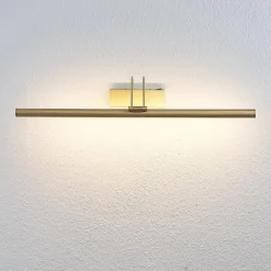 Lindby LED-bildelampe Mailine med bryter, messing| Design- Og Hotellbelysning|Vegglamper