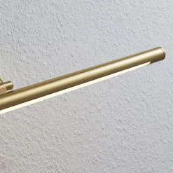 Lindby LED-bildelampe Mailine med bryter, messing| Design- Og Hotellbelysning|Vegglamper