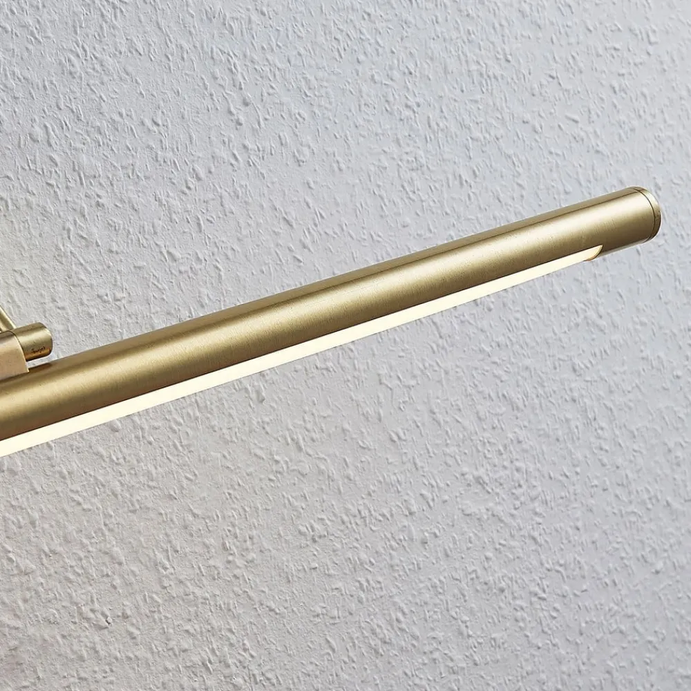 Lindby LED-bildelampe Mailine med bryter, messing| Design- Og Hotellbelysning|Vegglamper