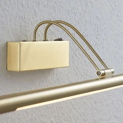 Lindby LED-bildelampe Mailine med bryter, messing| Design- Og Hotellbelysning|Vegglamper