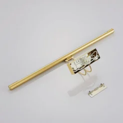 Lindby LED-bildelampe Mailine med bryter, messing| Design- Og Hotellbelysning|Vegglamper