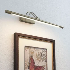 Lindby LED-bildelampe Mailine med bryter, antikk messing New