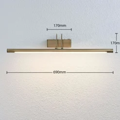 Lindby LED-bildelampe Mailine med bryter, antikk messing New