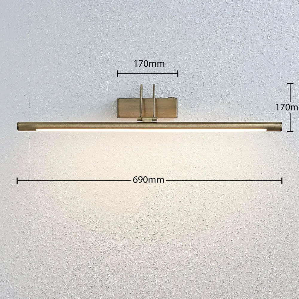 Lindby LED-bildelampe Mailine med bryter, antikk messing New