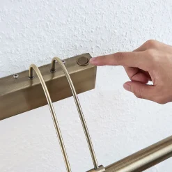 Lindby LED-bildelampe Mailine med bryter, antikk messing New