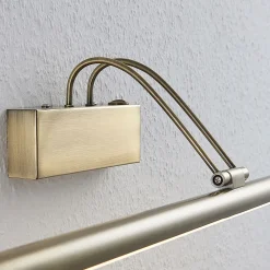 Lindby LED-bildelampe Mailine med bryter, antikk messing New