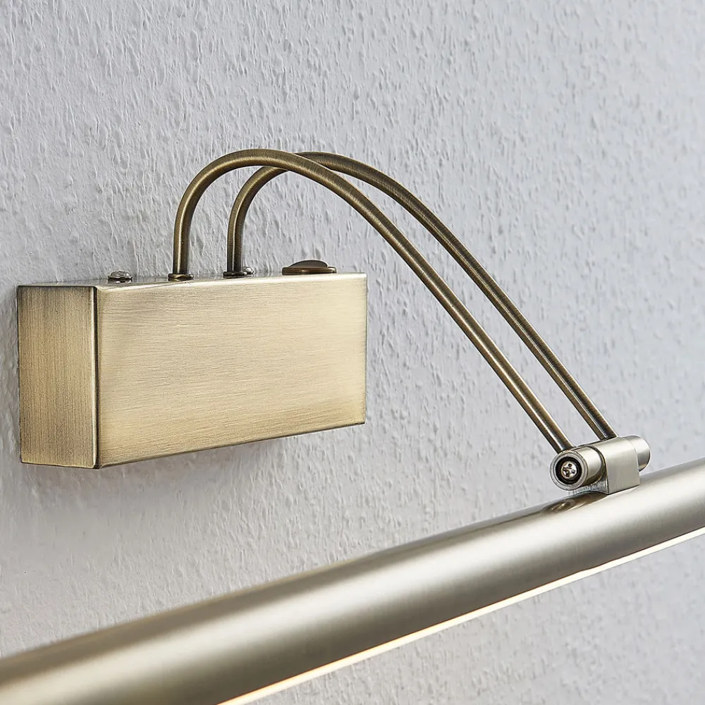 Lindby LED-bildelampe Mailine med bryter, antikk messing New