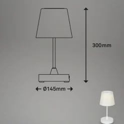 Briloner LED-bordlampe Campi, oppladbart batteri, dimbar, hvit| Terrassebelysning