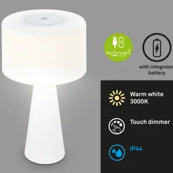 Briloner LED-bordlampe Halo, batteridrevet, hvit Hot