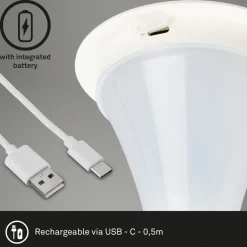 Briloner LED-bordlampe Halo, batteridrevet, hvit Hot