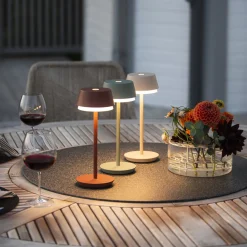 Konstsmide LED-bordlampe Lyon, grønn/grå, IP54, dimmer, CCT, RGB New