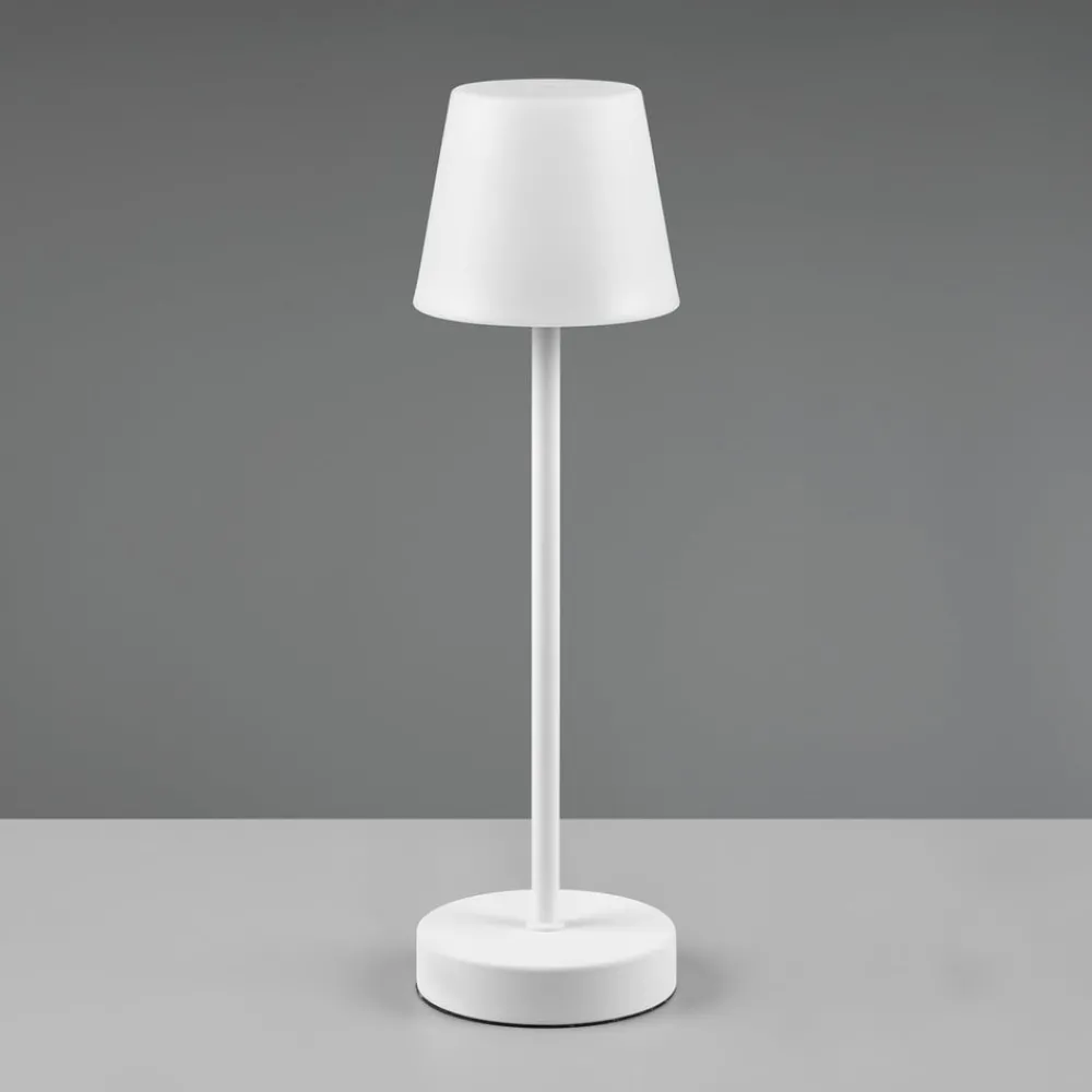 Reality Leuchten LED-bordlampe Martinez, dimmer og CCT, hvit| Terrassebelysning