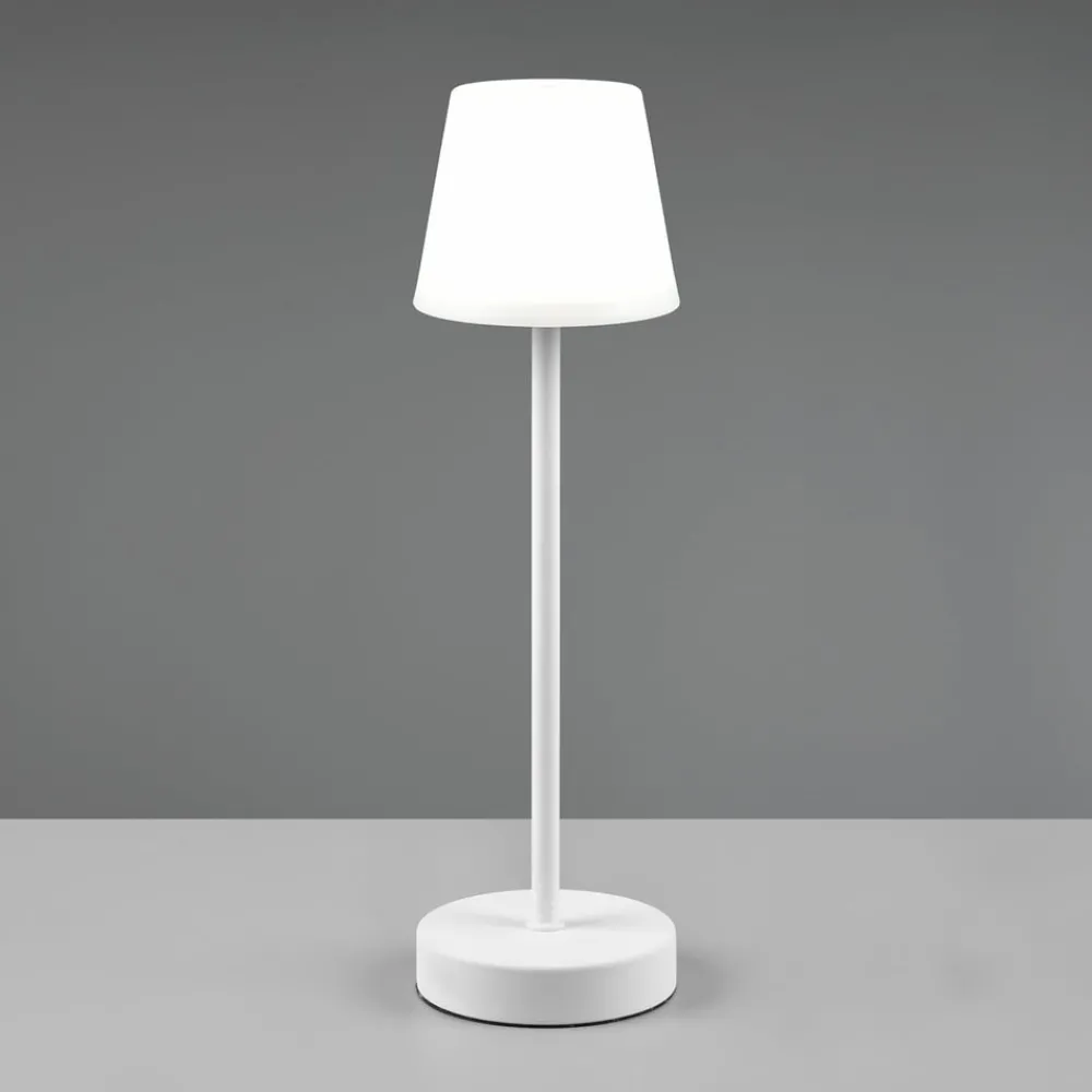 Reality Leuchten LED-bordlampe Martinez, dimmer og CCT, hvit| Terrassebelysning