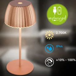 Briloner LED-bordlampe med batteri Brilo unplugged Riffle, 20 cm, kobber Sale