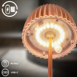 Briloner LED-bordlampe med batteri Brilo unplugged Riffle, 20 cm, kobber Sale