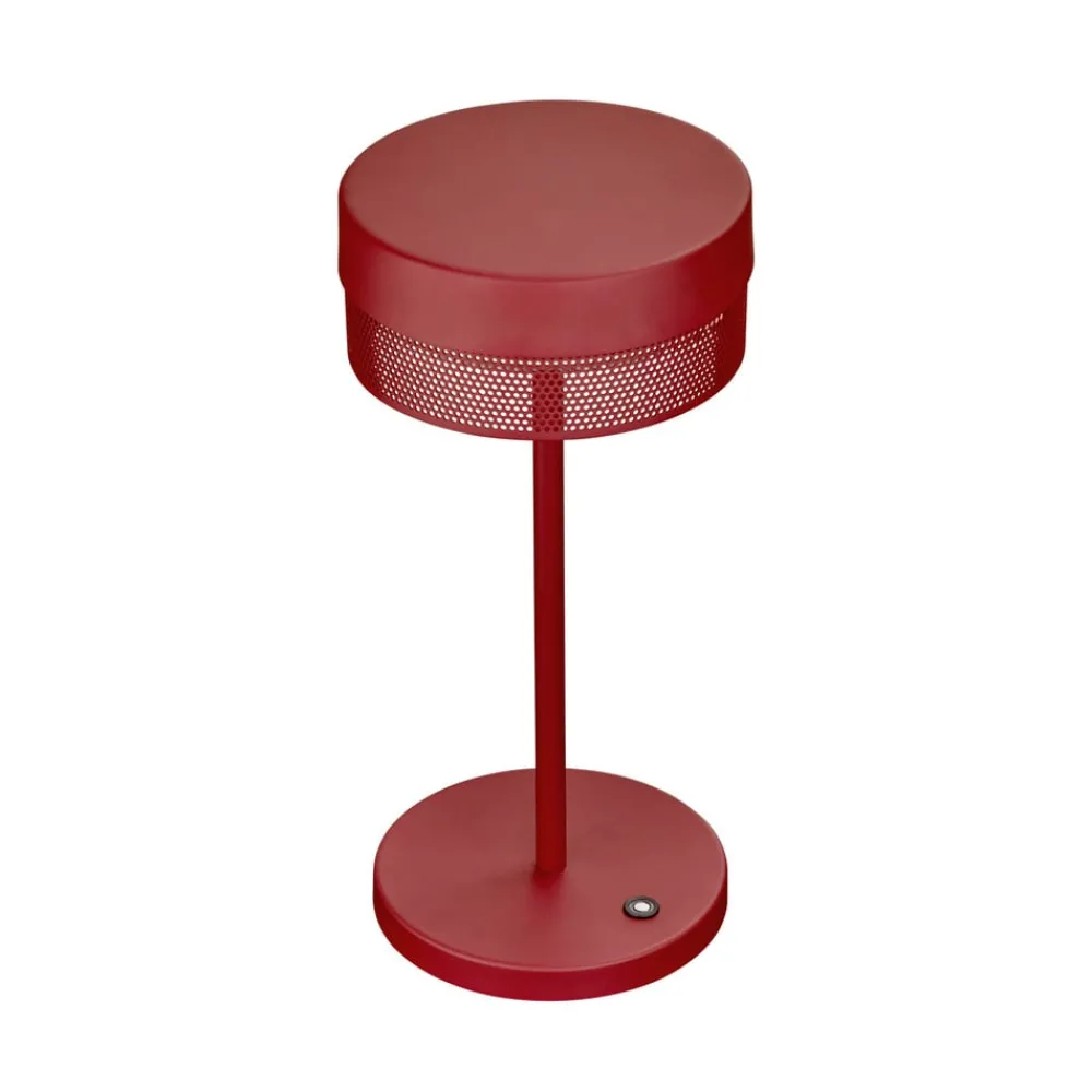 HELL LED-bordlampe Mesh oppladbart batteri, høyde 30 cm, indisk rød| Terrassebelysning