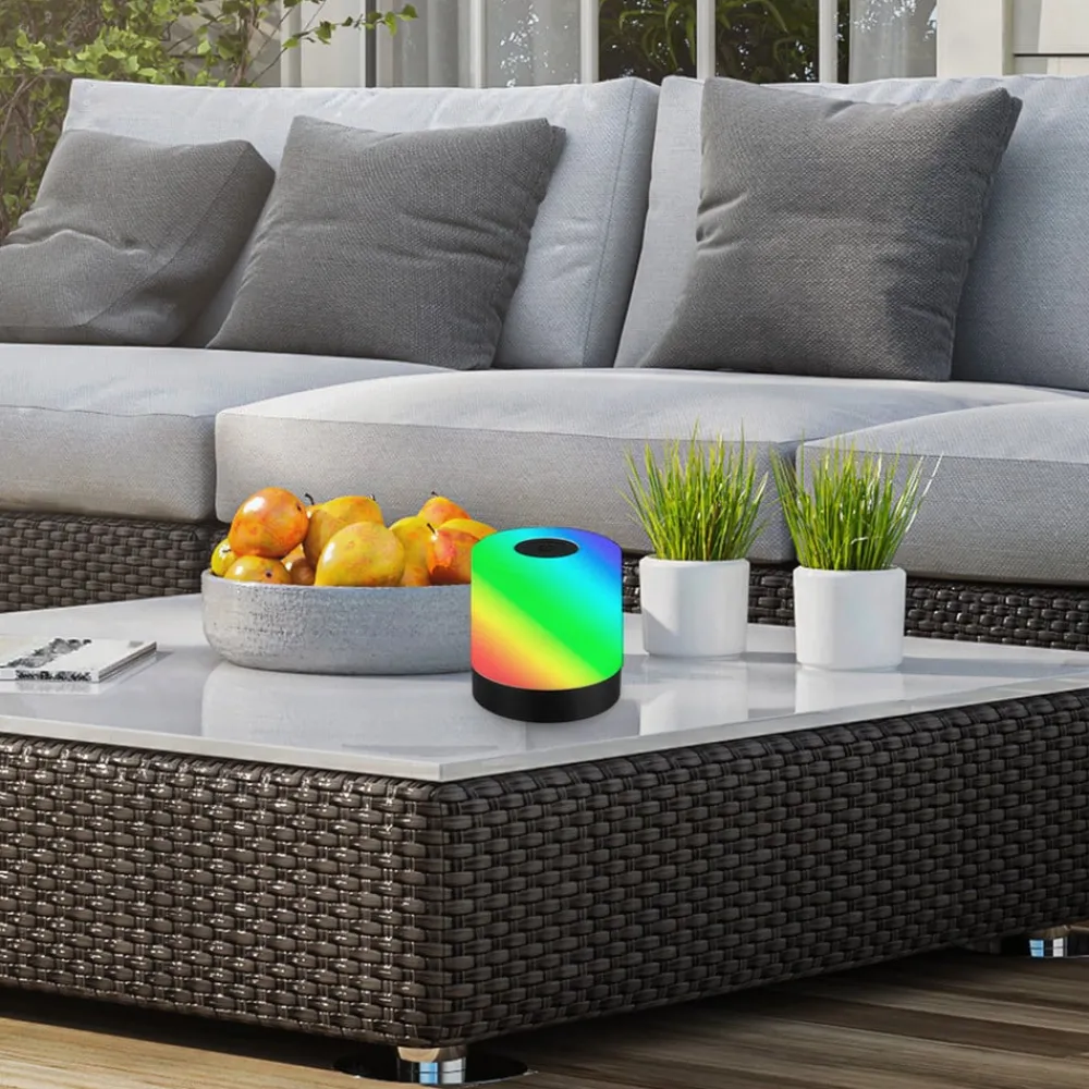 Briloner LED-bordlampe Smal, svart, RGBW, plast, 7 cm| Dekorasjonsbelysning|Bordlamper