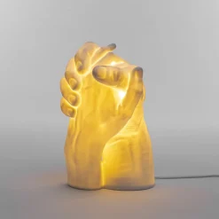 SELETTI LED-bordlampe With Me av porselen, hvit Clearance