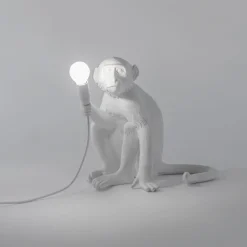 SELETTI LED-dekobordlampe Monkey Lamp, hvit, sitter Outlet