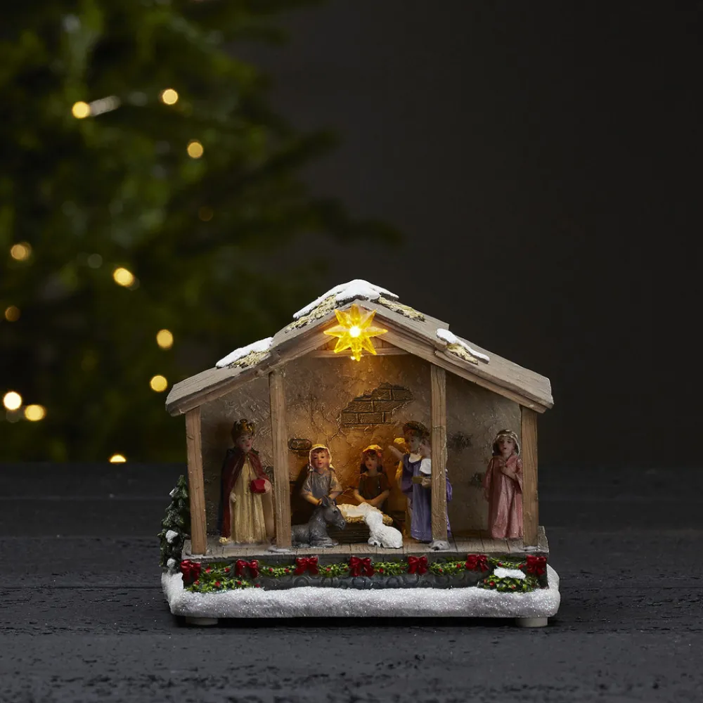 STAR TRADING LED-dekolys Nativity, batteridrevet, 19 cm Online