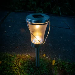 Näve LED-deko-solcellelampe 5146408 jordspyd 8-er-sett New