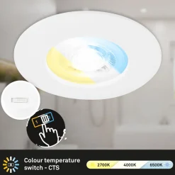 Briloner LED-downlight 7605 IP44 3stk CTS hvit Best