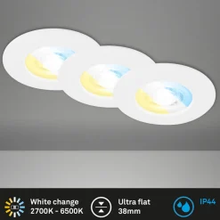 Briloner LED-downlight 7605 IP44 3stk CTS hvit Best