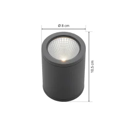 Lucande LED-downlight Embla i aluminium IP54, mørk grå Discount