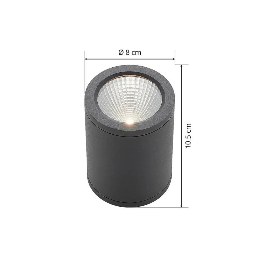 Lucande LED-downlight Embla i aluminium IP54, mørk grå Discount