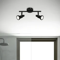 Briloner LED-downlight Flamo IP44 2 lystk. justerbar svart| Spotter I Tak