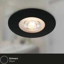 Briloner LED-downlight Kulana svart, sett med 3, IP65 Outlet
