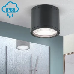 ORION LED-downlight Sputnik IP65 Ø 14,5 cm svart Hot